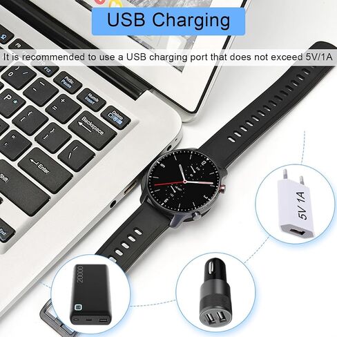 شاحن Amazfit T-REX 2/GTR 4/GTR 4 Pro/GTS 4/GTR 3/GTR 3 Pro/GTS 3، كابل قاعدة شحن بديل، شاحن ساعة ذكية مغناطيسي محمول USB in Saudi Arabia