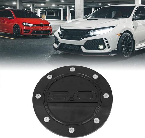 X AUTOHAUX Carbon Fiber Pattern Black Car Gas Cap Fuel Filler Door Cover Gas Tank Cover for Ford for Mustang 2015-2020 in Saudi Arabia