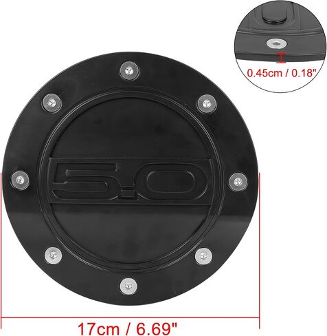 X AUTOHAUX Carbon Fiber Pattern Black Car Gas Cap Fuel Filler Door Cover Gas Tank Cover for Ford for Mustang 2015-2020 in Saudi Arabia