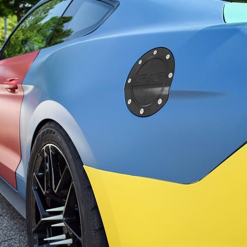 X AUTOHAUX Carbon Fiber Pattern Black Car Gas Cap Fuel Filler Door Cover Gas Tank Cover for Ford for Mustang 2015-2020 in Saudi Arabia