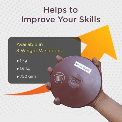 SPORTAXIS Rubber Discus Throw - Solid Rubber Construction - Ideal for Track and Field Training - Enhance Your Discus Throwing Skills – Ideal for High School & College Throwers in Saudi Arabia