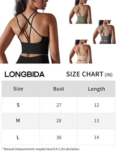 LONGBIDA Strappy Sports Bra for Women Sexy Crisscross Back Light Support Yoga Bra with Removable Cups in Saudi Arabia
