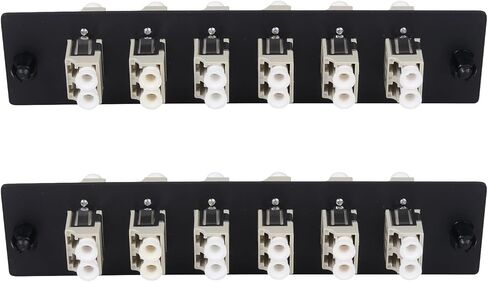 12 ألياف LC إلى LC دوبلكس لوحة تصحيح الألياف متعددة الأوضاع مع 6 قطع LC / LC UPC دوبلكس متعدد الأوضاع موصل محولات مقرنة الألياف البصرية in Kuwait