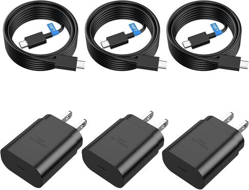 Galaxy S24 Ultra Charger Super Fast Charging, 3 Pack 25W USB C Wall Charger Block with 10FT Long USB C to C Charging Cable for Galaxy S24/S24+/S24 Ultra/S23/S23+/S23 Ultra/S22/S21/S20/Note 20/Note 10 in Kuwait