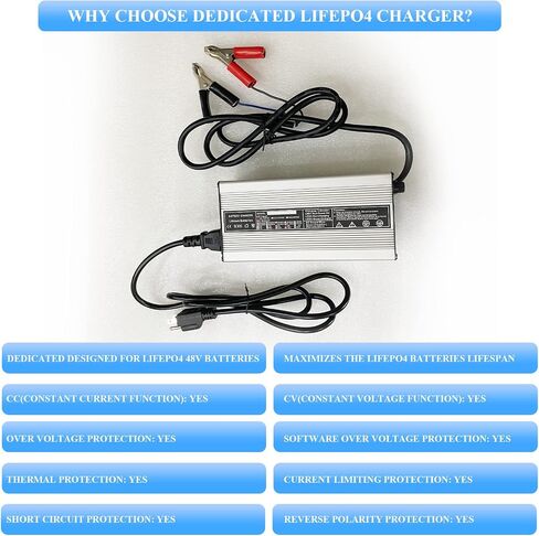 OCELL 58.4V 5A, AC-DC Battery Charger, Dedicated Best Solution for 48V Lithium Iron Phosphate, LiFePO4 Battery Recharging, Support Charging Solar Off-Grid, Golf Cart, Backup Power, RV, Marine in Saudi Arabia