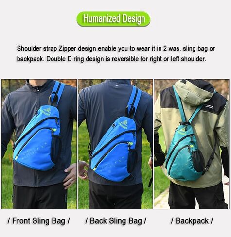 Peicees Bags for Men Waterproof Sling Bag Crossbody Shoulder Bag for Women Chest Daypack Backpack for Travel Bike Hiking in Saudi Arabia