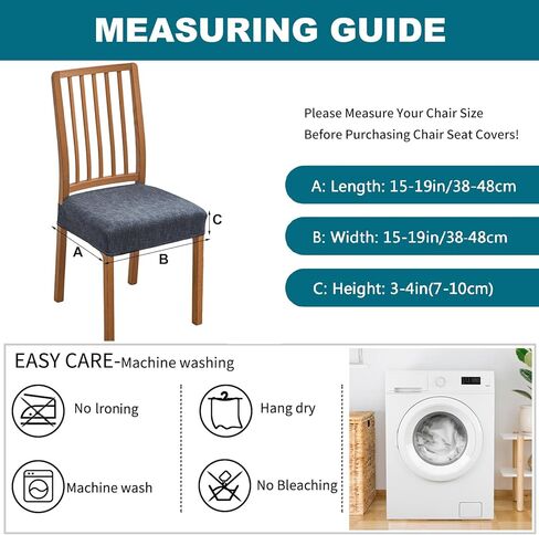KRFOONN Stretch Dining Chair Seat Covers for Dining Room Chairs Set of 2, Printed Kitchen Chair Covers Removable Washable Chair Seat Slipcovers Chair Seat Slipcovers Protector (Rear-Covered, 01) in Kuwait