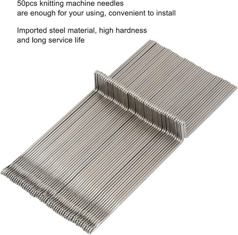 Knitting Machine Needles Set, Pack of 50 12cm / 4.7in Steel Needles Set Weaving Tool Weaver Accessories DIY Craft Tool Fit for KR830 KR838 KR850 Knitting Machine in Kuwait