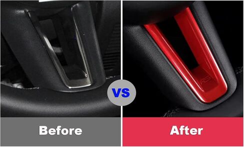 زخرفة عجلة القيادة الداخلية بطبعة شعار ألياف الكربون الرياضية باللون الأحمر متوافقة مع Mazda 3 CX-30 (زخرفة عجلة القيادة) in Kuwait