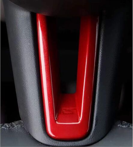 زخرفة عجلة القيادة الداخلية بطبعة شعار ألياف الكربون الرياضية باللون الأحمر متوافقة مع Mazda 3 CX-30 (زخرفة عجلة القيادة) in Kuwait