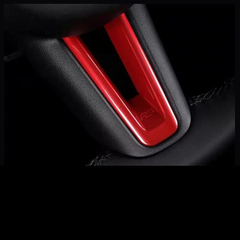 زخرفة عجلة القيادة الداخلية بطبعة شعار ألياف الكربون الرياضية باللون الأحمر متوافقة مع Mazda 3 CX-30 (زخرفة عجلة القيادة) in Kuwait