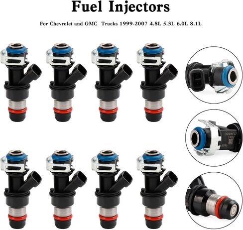 1×Fuel Injectors Fit For 8.1 Mercury Mercruiser 496 MAG,-496 HO 8.1S MPI,8.1L HO,For Chevrolet and GMC Trucks 1999-2007 4.8L 5.3L 6.0L 8.1L fitted with Delphi Multec II injectors Mini Connector in Kuwait