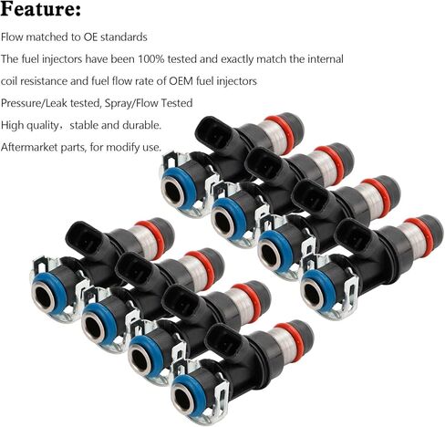 1×Fuel Injectors Fit For 8.1 Mercury Mercruiser 496 MAG,-496 HO 8.1S MPI,8.1L HO,For Chevrolet and GMC Trucks 1999-2007 4.8L 5.3L 6.0L 8.1L fitted with Delphi Multec II injectors Mini Connector in Kuwait