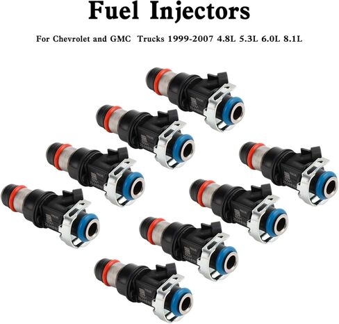 1×Fuel Injectors Fit For 8.1 Mercury Mercruiser 496 MAG,-496 HO 8.1S MPI,8.1L HO,For Chevrolet and GMC Trucks 1999-2007 4.8L 5.3L 6.0L 8.1L fitted with Delphi Multec II injectors Mini Connector in Kuwait