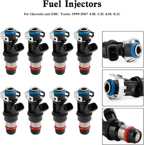 1×Fuel Injectors Fit For 8.1 Mercury Mercruiser 496 MAG,-496 HO 8.1S MPI,8.1L HO,For Chevrolet and GMC Trucks 1999-2007 4.8L 5.3L 6.0L 8.1L fitted with Delphi Multec II injectors Mini Connector in Kuwait