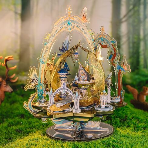 MU 3D Fairy Series Metal Puzzle Model Kits Cinderella's Elf Carriage, Princess Magic Palace Miniature Building, DIY Birthday Xmas Gift Toy Sets in Saudi Arabia