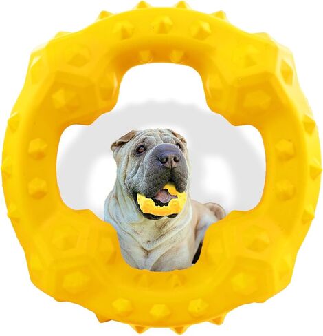 TSPRO Dog Ring Toy, Natural Rubber Ring Chew Toy for Dogs, Real Beef Flavor, Dog Chew Toys for Teeth Cleaning Unique Interactive Dog Toys for Medium Dogs to Large Dogs (Ring Green) in Saudi Arabia