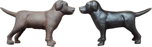 First of a Kind Cast Iron Labrador Dog Statues, Vintage, Antique Tabletop Cute Labrador Figurine Collectible Gifts in Black, Decorative Cast Iron Lab Doggie Decor Figurines in Saudi Arabia