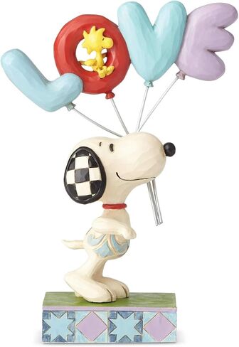 تمثال Enesco Jim Shore Peanuts Snoopy with Love Balloon، مقاس 7.5 بوصة، متعدد الألوان in Saudi Arabia