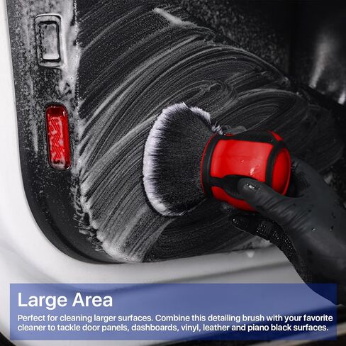Curveball Detail Brush, Car Ultra Soft Bristles Detailing Brushes, 2PC Professional Auto Cleaning Brush, Covers Large Area Inside or Outside Vehicles, Exterior Interior Brush- Gray in Kuwait