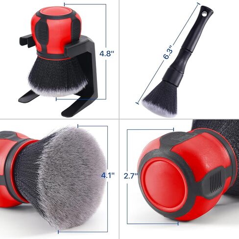 Curveball Detail Brush, Car Ultra Soft Bristles Detailing Brushes, 2PC Professional Auto Cleaning Brush, Covers Large Area Inside or Outside Vehicles, Exterior Interior Brush- Gray in Kuwait