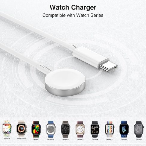 لكابل شاحن الساعة USB C MFi معتمد 3FT سلك شاحن ساعة نوع C لشاحن i Watch شحن سريع لسلسلة i Watch 9/8/7/6/5/4/3/2/1/Ultra 2/SE in Kuwait