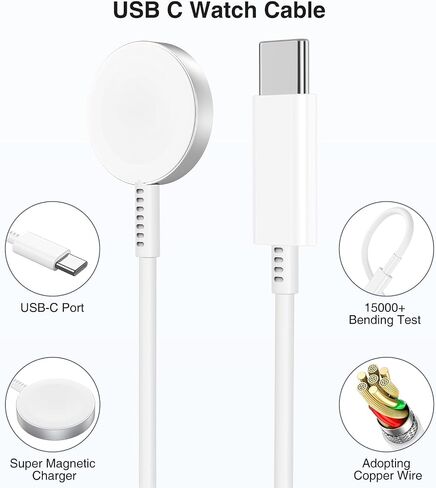 لكابل شاحن الساعة USB C MFi معتمد 3FT سلك شاحن ساعة نوع C لشاحن i Watch شحن سريع لسلسلة i Watch 9/8/7/6/5/4/3/2/1/Ultra 2/SE in Kuwait
