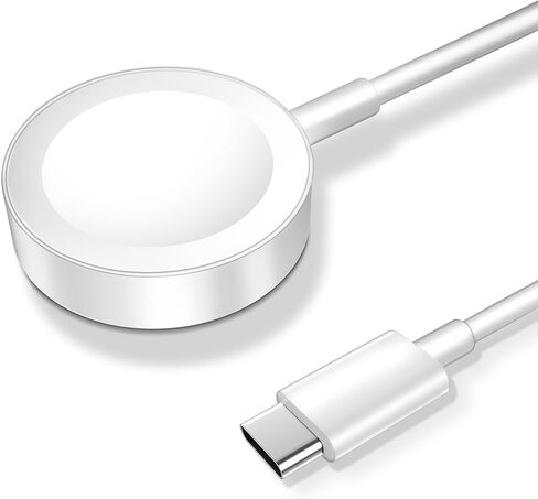 xiwxi 𝟐𝟎𝟐𝟒 𝐔𝐩𝐠𝐫𝐚𝐝𝐞𝐝 كابل شحن مغناطيسي لشاحن ساعة Apple، [منفذ USB C] شاحن لاسلكي مغناطيسي متوافق مع iWatch Series Ultra/8/7/6/SE/SE2/5/4/3/2/1-[6.6FT/2M ]،أبيض in Kuwait