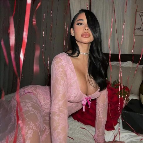 CALEBGAR Lace Jumpsuit for Women Sexy Mesh Bow long Sleeve Bodycon One Piece Jumpsuits Summer Outfits Clubwear in Kuwait