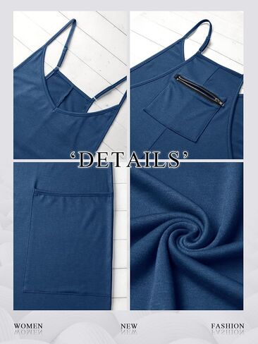 Jumpsuits for Women Casual Summer Rompers Sleeveless Loose Spaghetti Strap Baggy Overalls Y2k Jumpers with Pockets in Saudi Arabia