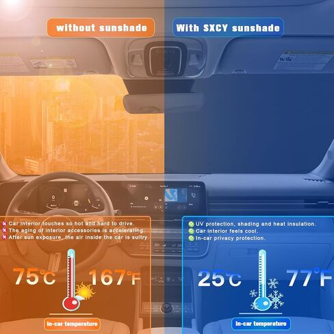 SXCY for 2022-2024 Hyundai Tucson/Santa Cruz Windshield Sunshade for 2022-2024 Hyundai Tucson/Santa Cruz Accessories 2023 2024 Santa Cruz Sunshade Foldable Sun Shield 2024 Tucson Sunshade Block UV Ray in Saudi Arabia