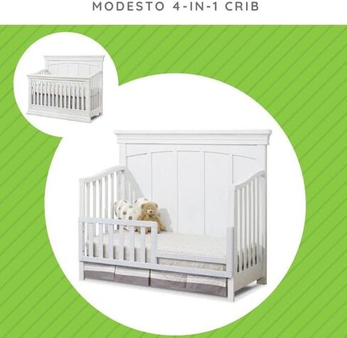 طقم تحويل حاجز حماية سرير الأطفال الصغار 136 لأسرة سوريل | انظر الوصف للحصول على قائمة أسرة الأطفال المتوافقة (أبيض) in Kuwait