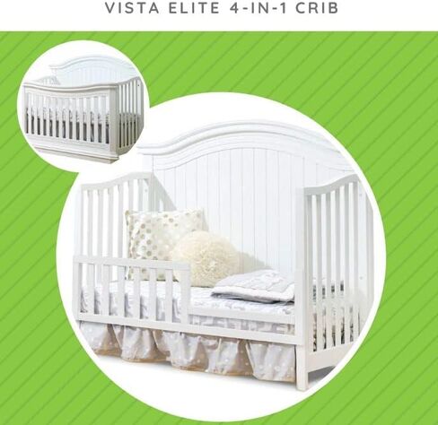 طقم تحويل حاجز حماية سرير الأطفال الصغار 136 لأسرة سوريل | انظر الوصف للحصول على قائمة أسرة الأطفال المتوافقة (أبيض) in Kuwait