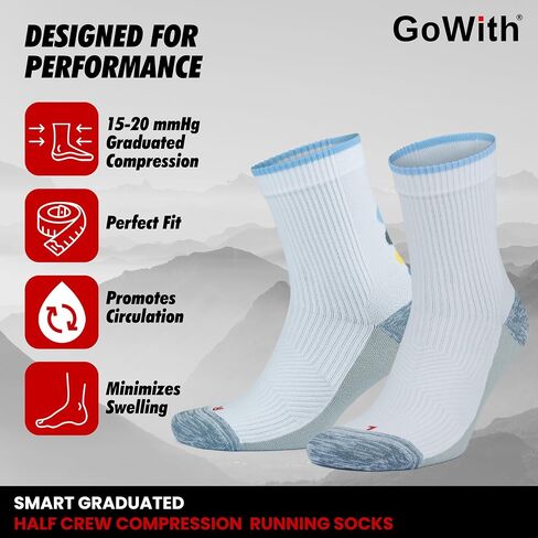 GoWith Running Socks for Women & Men, Cushioned Athletic Anti-Blister Seamless Quarter Socks for Workout, Hike, Gym in Saudi Arabia
