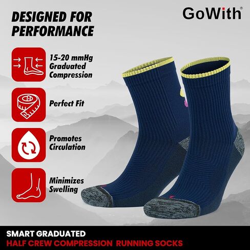 جوارب الجري GoWith للنساء والرجال، جوارب رياضية مبطنة مضادة للبثور بدون خياطة للتمرين والمشي لمسافات طويلة وصالة الألعاب الرياضية in Kuwait