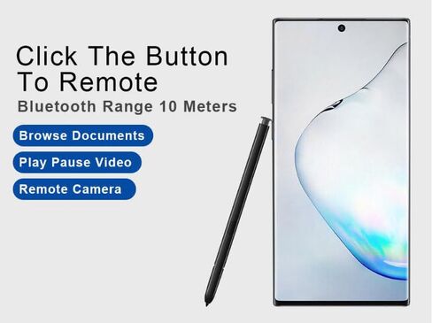لقلم Galaxy Note 10 Stylus (مع بلوتوث) بديل لهاتف Samsung Galaxy Note 10، Note 10+ Plus 5G جميع الإصدارات قلم لمس مع 5 أطراف/أطراف (فضي) in Kuwait