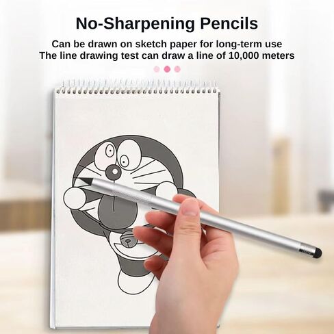 2PCS Stylus Pen for iPad, 2 in 1 Double-Ended Stylus Pen Universal for iPad/iPhone All Capacitive Touch Screens, Pencil Writing for Children/Student (Black+Silver) in Saudi Arabia