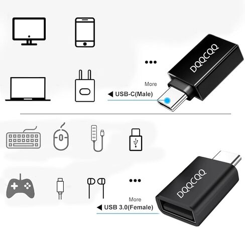 USB C to USB Adapter, 2 Pack High-Speed Data Transfer USB-C to USB 3.0 Female Adapter for MacBook Pro/Air 2020 2019 2018,iPad Pro,Galaxy S20+ in Kuwait
