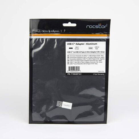محول نقل البيانات USB من Rocstor - النوع C أنثى USB - النوع A ذكر USB - محول ذكر أبيض أبيض in Kuwait