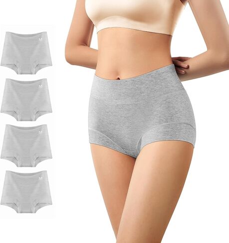 Ultimate Comfort cotton underwear for women,high waisted, Full Coverage, panties for women 4 Pack in Saudi Arabia