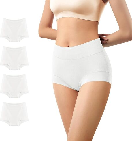 Ultimate Comfort cotton underwear for women,high waisted, Full Coverage, panties for women 4 Pack in Saudi Arabia