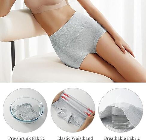 Ultimate Comfort cotton underwear for women,high waisted, Full Coverage, panties for women 4 Pack in Saudi Arabia