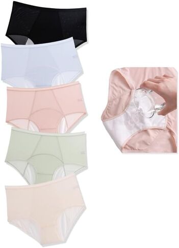 Women's Leakproof ladies Underwear High Waisted Underwear Breathable Cotton Briefs Silky Comfort Pack 5PCS in Saudi Arabia