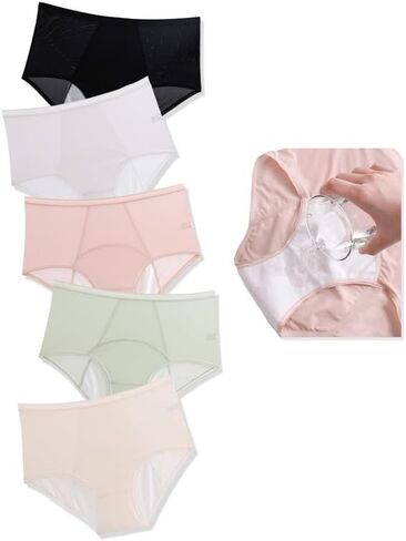 Women's Leakproof ladies Underwear High Waisted Underwear Breathable Cotton Briefs Silky Comfort Pack 5PCS in Saudi Arabia
