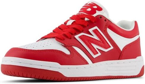 New Balance Kids 480 V1 Lace-up Sneaker, Red White, 4.5 US Unisex Big in Saudi Arabia