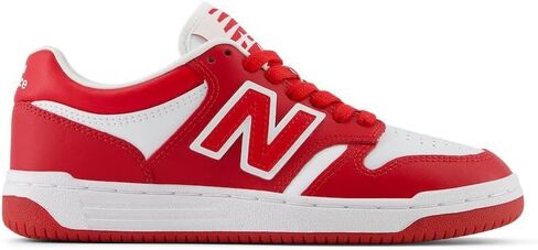 New Balance Kids 480 V1 Lace-up Sneaker, Red White, 4.5 US Unisex Big in Saudi Arabia