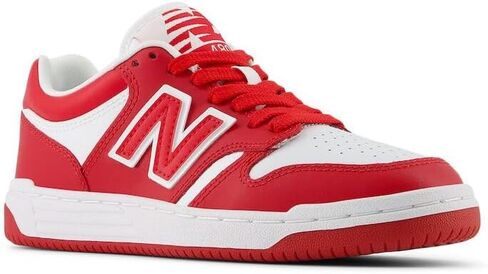 New Balance Kids 480 V1 Lace-up Sneaker, Red White, 4.5 US Unisex Big in Saudi Arabia