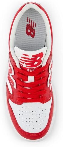 New Balance Kids 480 V1 Lace-up Sneaker, Red White, 4.5 US Unisex Big in Saudi Arabia