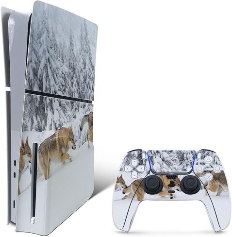 MightySkins Skin Compatible with PlayStation 5 Slim Digital Edition Bundle - Arctic Camouflage | Protective, Durable, and Unique Vinyl Decal wrap Cover | Easy to Apply | Made in The USA in Saudi Arabia