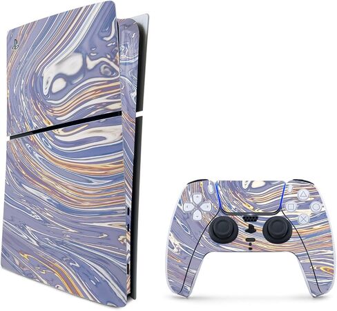 MightySkins Skin Compatible with PlayStation 5 Slim Digital Edition Bundle - Arctic Camouflage | Protective, Durable, and Unique Vinyl Decal wrap Cover | Easy to Apply | Made in The USA in Saudi Arabia